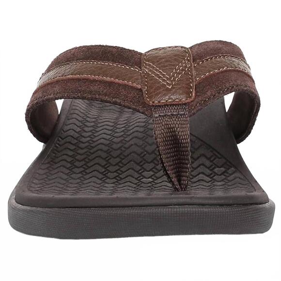 NEW VIONIC men\'s tide ii toe post sandal in chocolate ganache